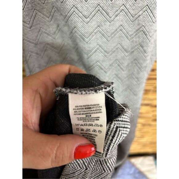 Free People Large (L) Grey and Black Chevron Dress Sleeveless Mock Turtleneck Po - Picture 3 of 5